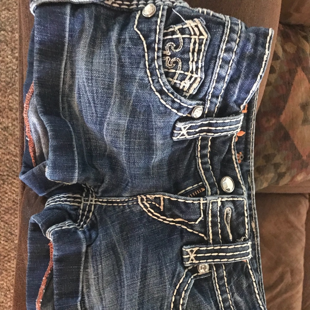 Rock revival jean shorts